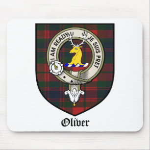 Tapis De Souris Le clan d'Oliver Crest le tartan d'insigne