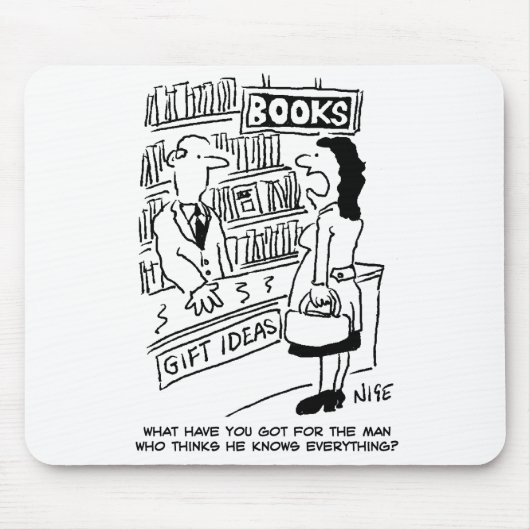 Tapis De Souris Le client pose une question au libraire. Librairie (Devant)