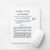 Tapis De Souris Le code civil de la ?ère page de la France a (Avec souris)