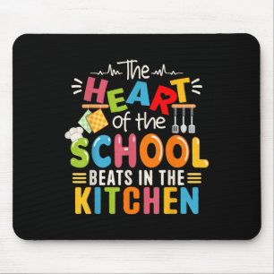 Tapis De Souris Le Coeur De L'École bat Dans Le Déjeuner De Cuisin