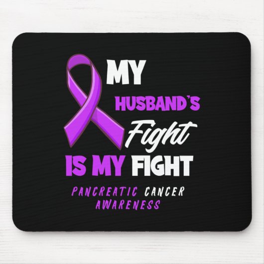 Tapis De Souris Le combat de mon mari est mon combat cancer du pan (Devant)