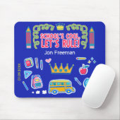Tapis De Souris "Le cool de l’école, règle" la motivation cite un (Avec souris)
