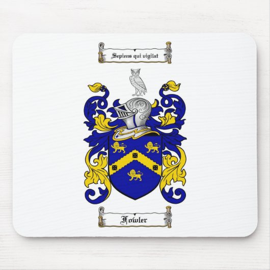 TAPIS DE SOURIS LE CREST DE FAMILLE DE FOWLER - MANTEAU DE FOWLER (Devant)