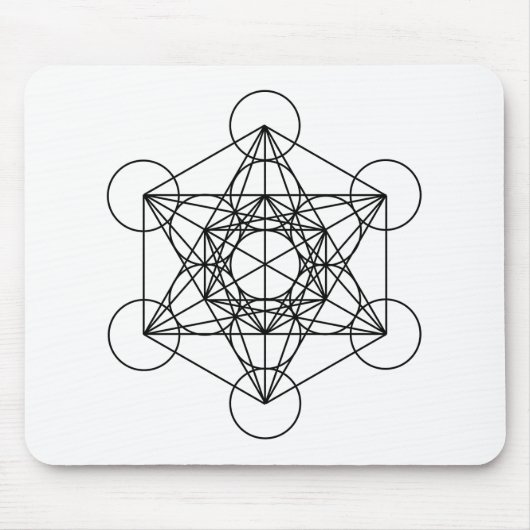 Tapis De Souris Le cube de Metatron (blanc) (Devant)