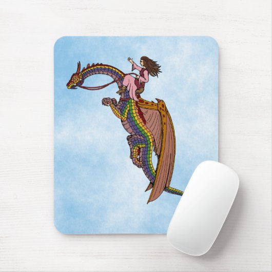 Tapis De Souris Le dragon arc-en-ciel (Avec souris)