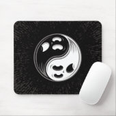 Tapis De Souris Le fantôme Yin Yang noir et blanc (Avec souris)