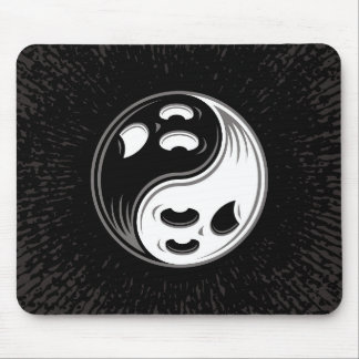 Tapis De Souris Le fantôme Yin Yang noir et blanc