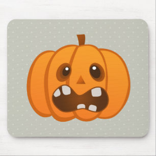 Tapis De Souris Le feu follet orange de citrouille de Halloween