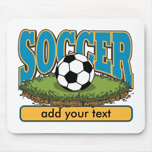 Tapis De Souris Le football fait sur commande ajoutent le texte (Devant)