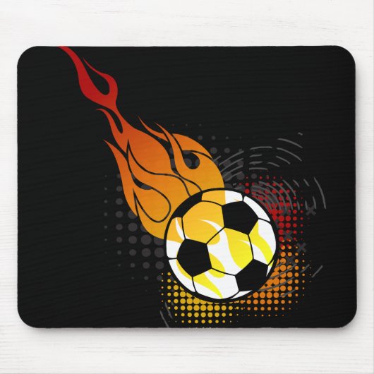 Tapis De Souris Le football Mousepad de boule de feu (Devant)