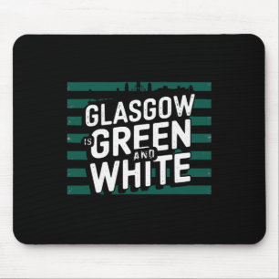 Tapis De Souris Le Glasgow Est Vert Et Blanc