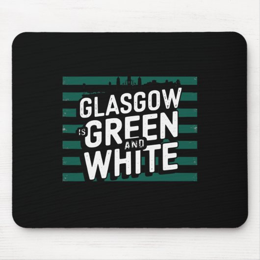 Tapis De Souris Le Glasgow Est Vert Et Blanc (Devant)