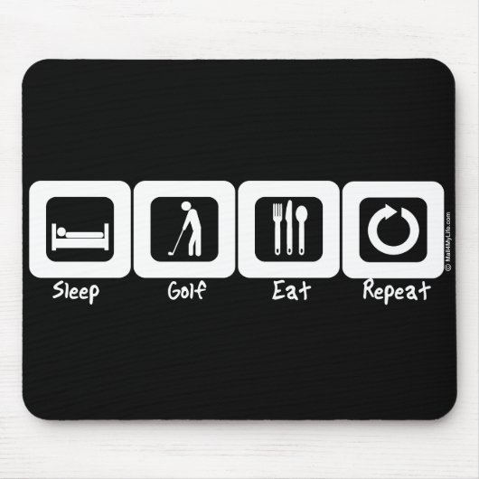Tapis De Souris Le golf de sommeil mangent la répétition (Devant)