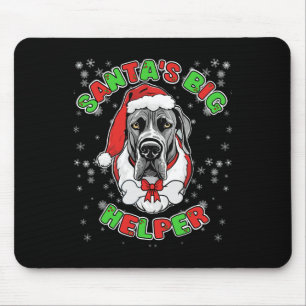 Tapis De Souris Le grand aide de Noël Grand Danois amateur de chie
