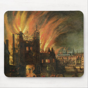 Tapis De Souris Le grand feu de Londres (septembre 1666) avec Lud