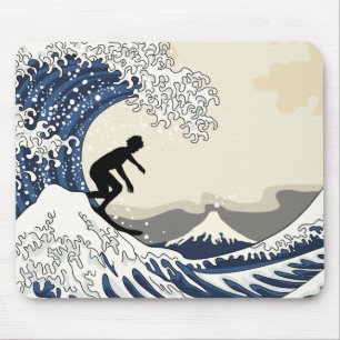 Tapis De Souris Le Grand Surfeur de Kanagawa