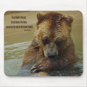 Tapis De Souris Le grizzli penseur profond Citation Inspirante