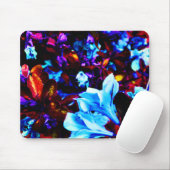 Tapis De Souris Le jardin psychédélique fleurit Fuschia pourpre (Avec souris)