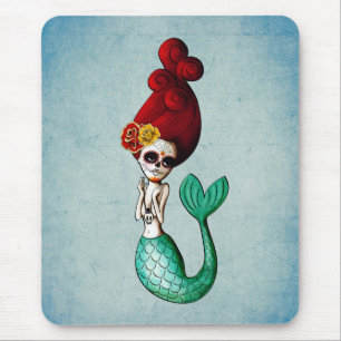 Tapis De Souris Le jour de la fille rouge morte de sirène de