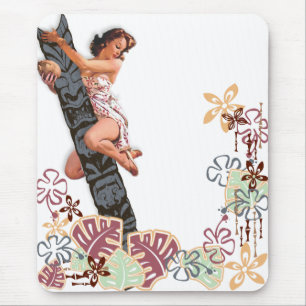 Tapis De Souris Le kitsch Bitsch : Vers le haut d'un arbre de Tiki