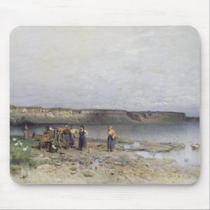 Tapis De Souris Le Lac Balaton avec le rivage d'Akarattya, 1885