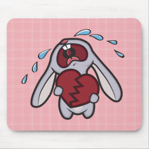 Tapis De Souris Le lapin Hearted cassé sur le rose vérifie