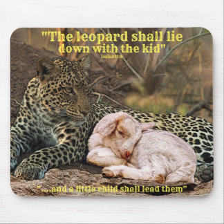 Tapis De Souris "Le léopard se couchera avec l'enfant " Isaïe 11