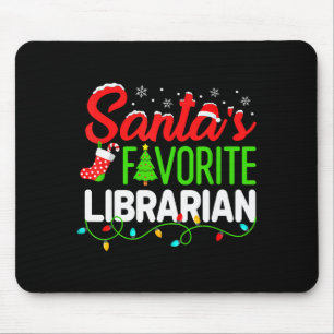 Tapis De Souris Le livre de bibliothèque de Noël du bibliothécaire