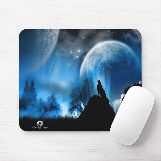 Tapis De Souris Le loup argenté conçoit MousePad (Avec souris)