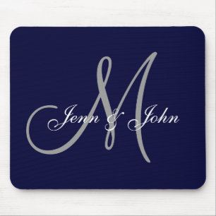 Tapis De Souris Le marié de jeune mariée de monogramme de mariage