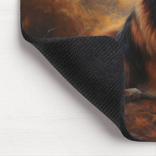 Tapis De Souris Le Mastiff tibétain en automne les feuilles automn (Coin)