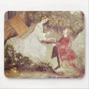 Tapis De Souris Le mois de juillet, détail d'un couple, c.1400