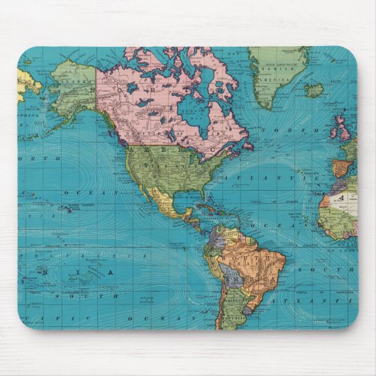Tapis De Souris Le monde, la projection de Mercator (Devant)