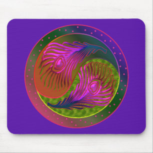 Tapis De Souris Le paon fait varier le pas de Yin Yang 2