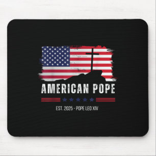 Tapis De Souris Le pape américain Leo Xiv Crucifix Christian Tee