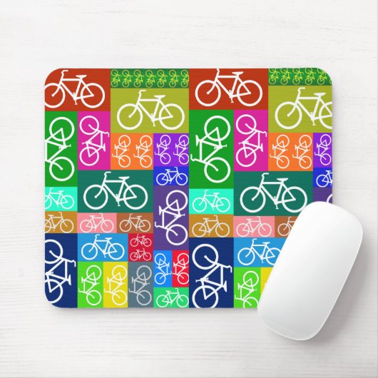 Tapis De Souris Le patchwork va à vélo l'art (Avec souris)