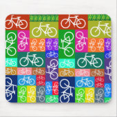 Tapis De Souris Le patchwork va à vélo l'art (Devant)