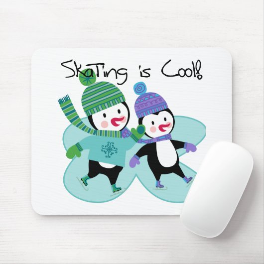 Tapis De Souris Le patinage de pingouins est frais (Avec souris)