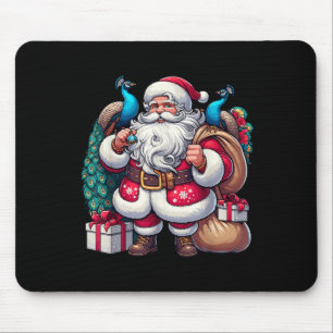 Tapis De Souris Le Père Noël Américain tient un pois présent Noël