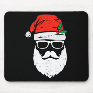Tapis De Souris Le Père Noël Fait Face Aux Sungels Avec La Barbe C