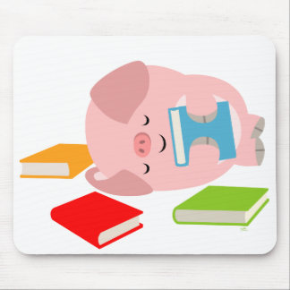 Tapis De Souris Le petit amoureux des livres (porc mignon de bande
