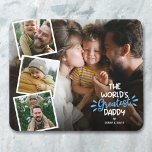 Tapis De Souris Le plus grand papa du monde 4 Photo Pad<br><div class="desc">Mignonne tablette de souris fête des pères avec 4 photos de famille à remplacer par la vôtre,  le mignon dicton "le plus grand papa du monde",  et vos noms.</div>
