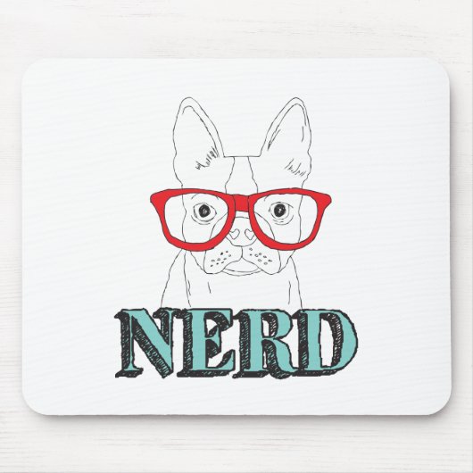 Tapis De Souris Le plus intelligent Boston Terrier Noir et Blanc C (Devant)