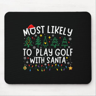 Tapis De Souris Le Plus Probable À Jouer Golf Avec Père Noël Corre