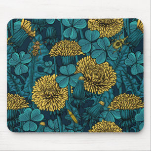 Tapis De Souris Le pré en jaune et bleu