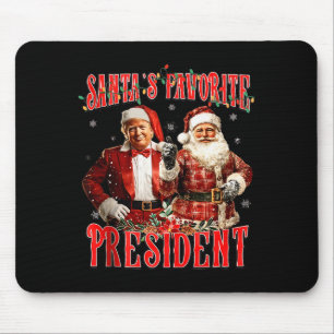 Tapis De Souris Le président préféré du Père Noël drôle Trump Noël