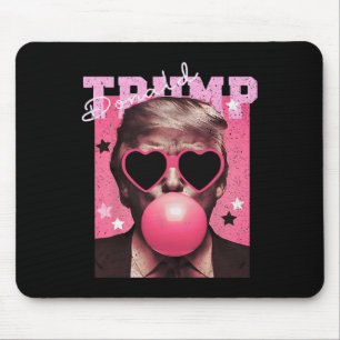 Tapis De Souris Le président Trump soufflant du bubble gum rose dr