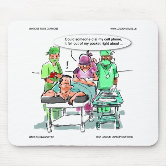 Tapis De Souris Le proctologue perd son téléphone cellulaire drôle (Devant)