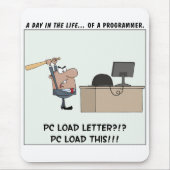 Tapis De Souris Le programmeur fâché frappe l'ordinateur (Devant)