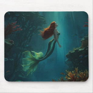 Tapis De Souris Le rêve d'Imaginaire de Mermaid Scène sous-marine